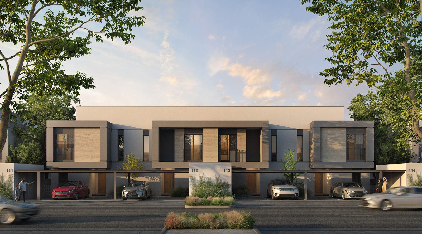 Dubai Hills Mansion exterior arrival render